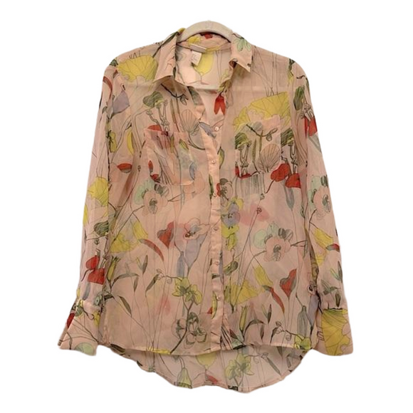H&M Tops - H&M conscious collection sheer botanical print blouse